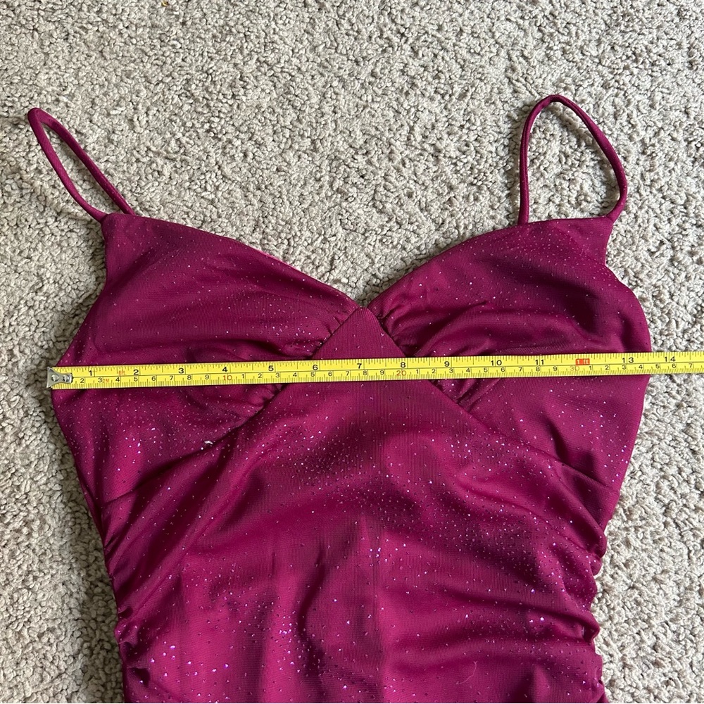 Jodi Kristopher Asymmetrical Dress in Deep Pink - Picture 5 of 9